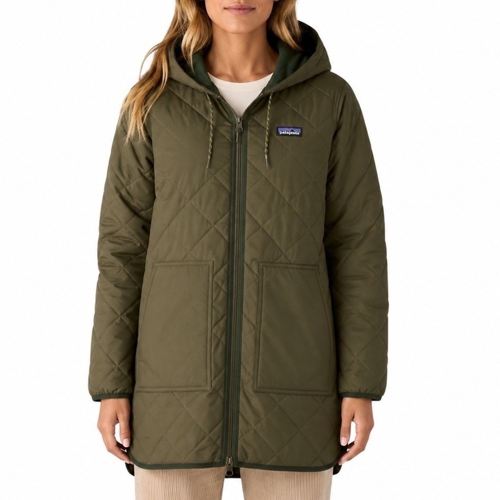 Patagonia Women's Diamond Quilted Parka Basin Green Small NWT ($269 Retail)